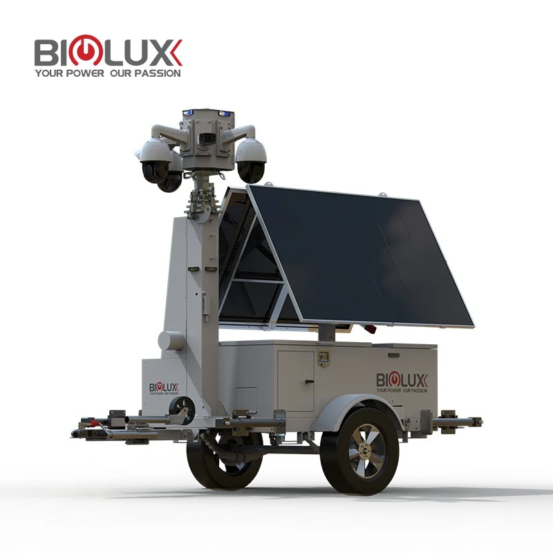 HISOLO Off-Grid Solar CCTV Trailer factory