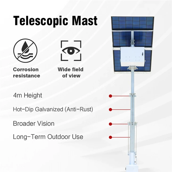 BIGLUX Solar CCTV Tower For Construction And Parking Monitoring factory